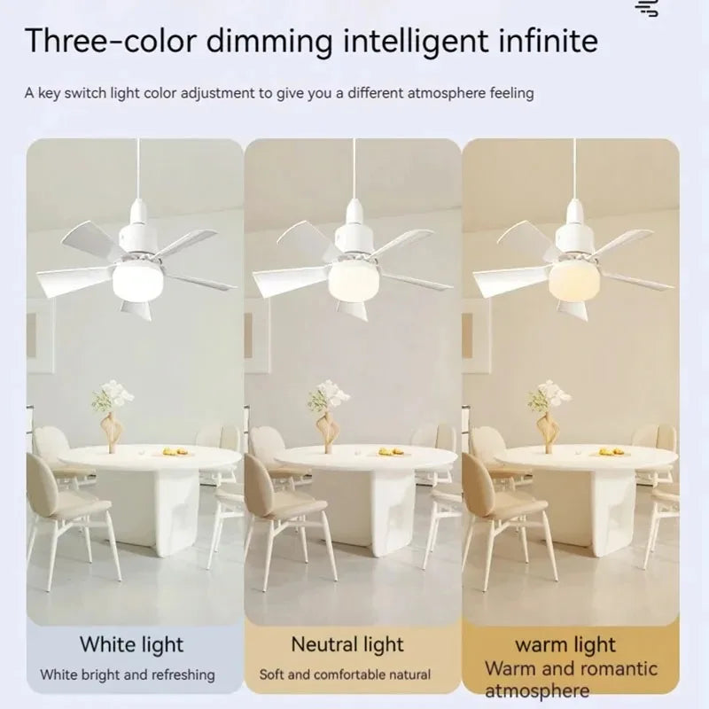 30W E27 Ceiling Fan Light with Remote - LED Dimming Function, Intelligent Silent Fan for Bedroom & Living Room | Kalsten
