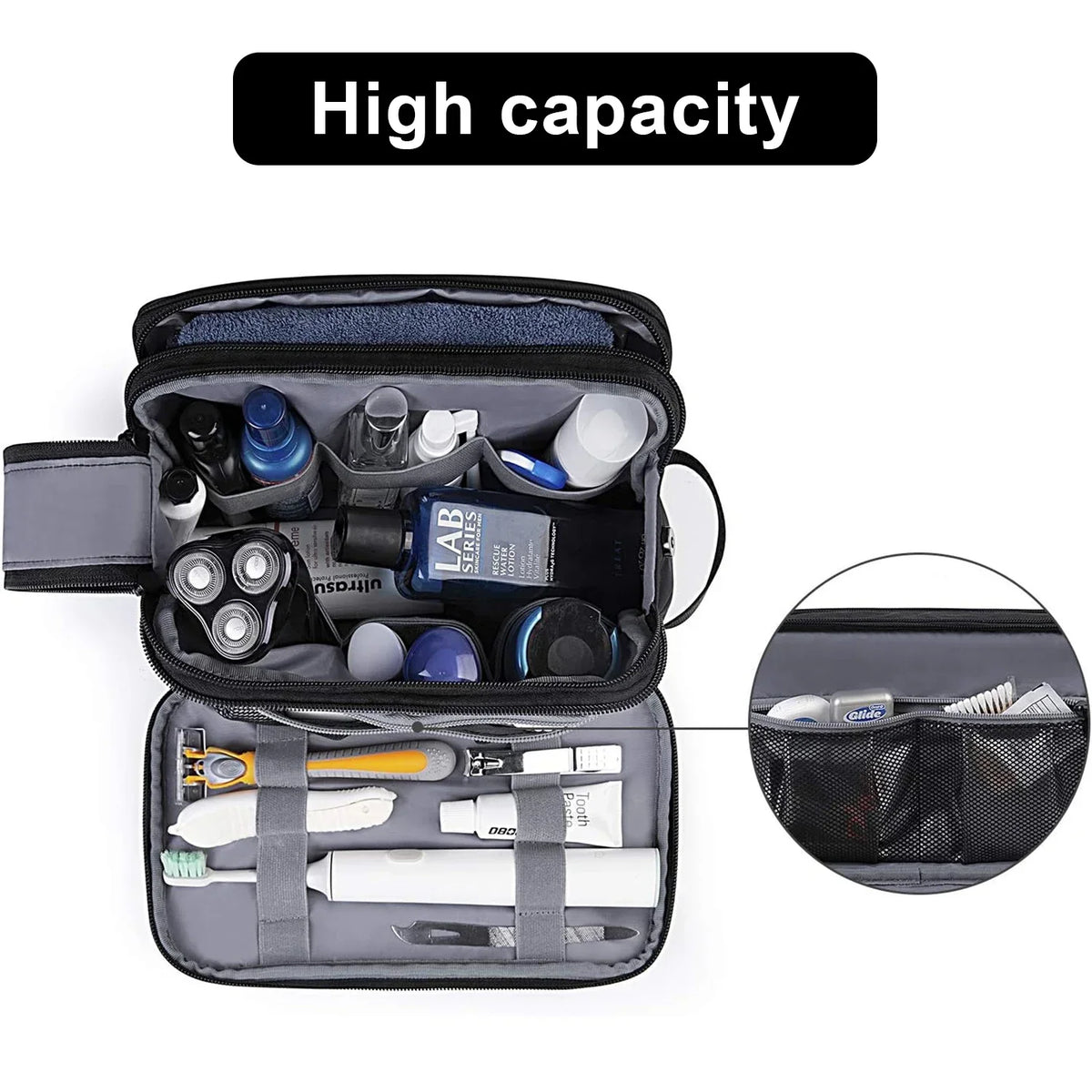 Skanto | Gentrax Toiletry Bag Men | Water-Resistant & Large | Durable Travel Organizer with Wet Compartment | Dopp Kit for Shaving & Grooming