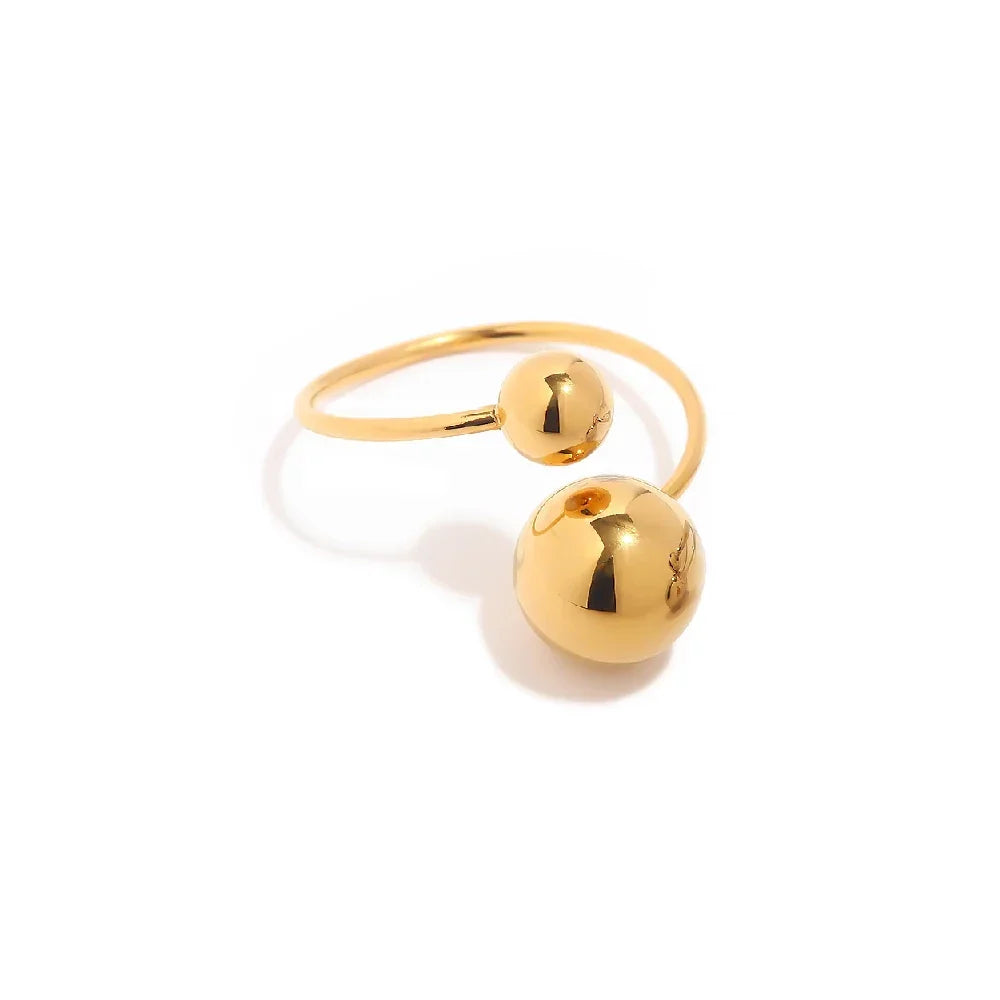 Skanto | 18k Bold Two Ball Open Ring
