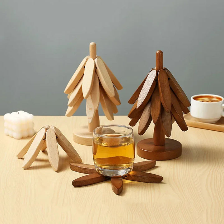 Wood-Look Coaster Set