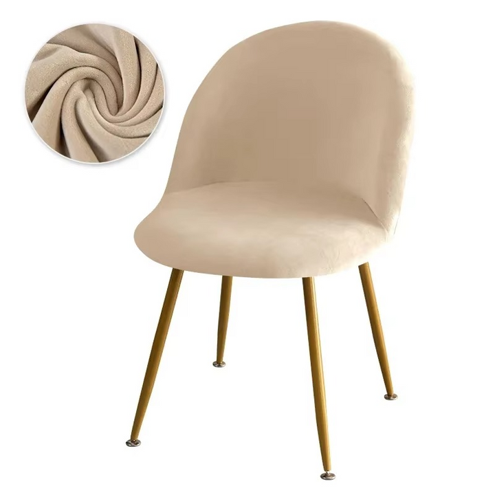 Kalsten | Elastic Velvet Chair Covers - Stretch Low Back Slipcovers for Dining and Makeup Chairs