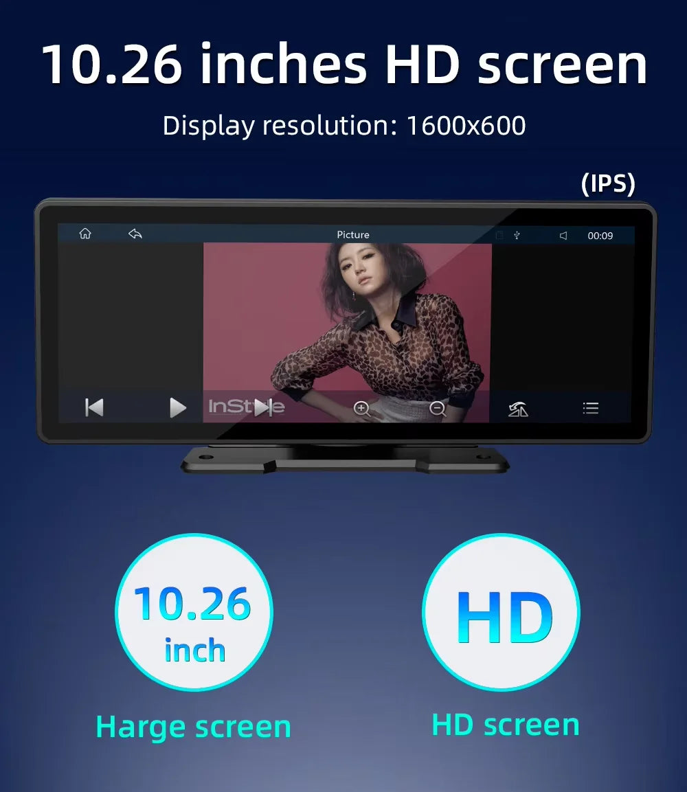 Kalsten | Universal 10.26-Inch (26.06cm) Car Multimedia Player with Wireless CarPlay and Android Auto