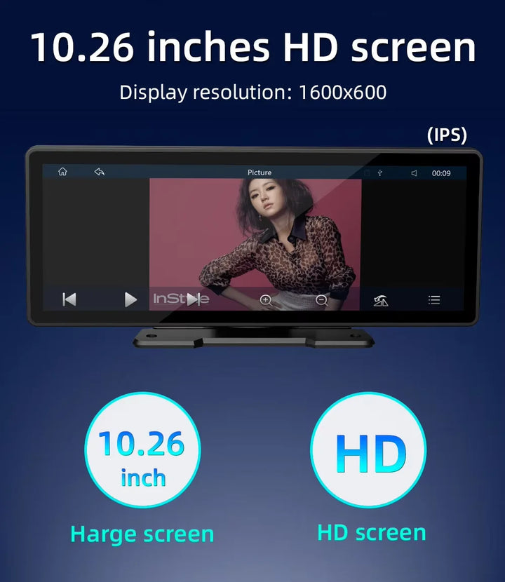 Kalsten | Universal 10.26-Inch (26.06cm) Car Multimedia Player with Wireless CarPlay and Android Auto