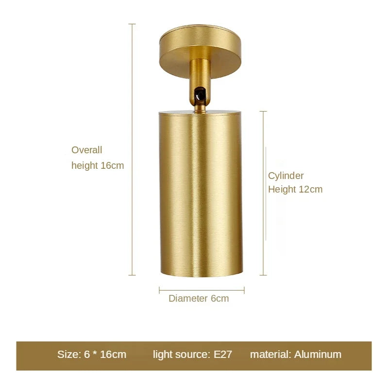 Modern Gold Spotlight Ceiling Light – Nordic Minimalist E27 LED Fixture for Living Room, Bedroom, and Kitchen | Kalsten