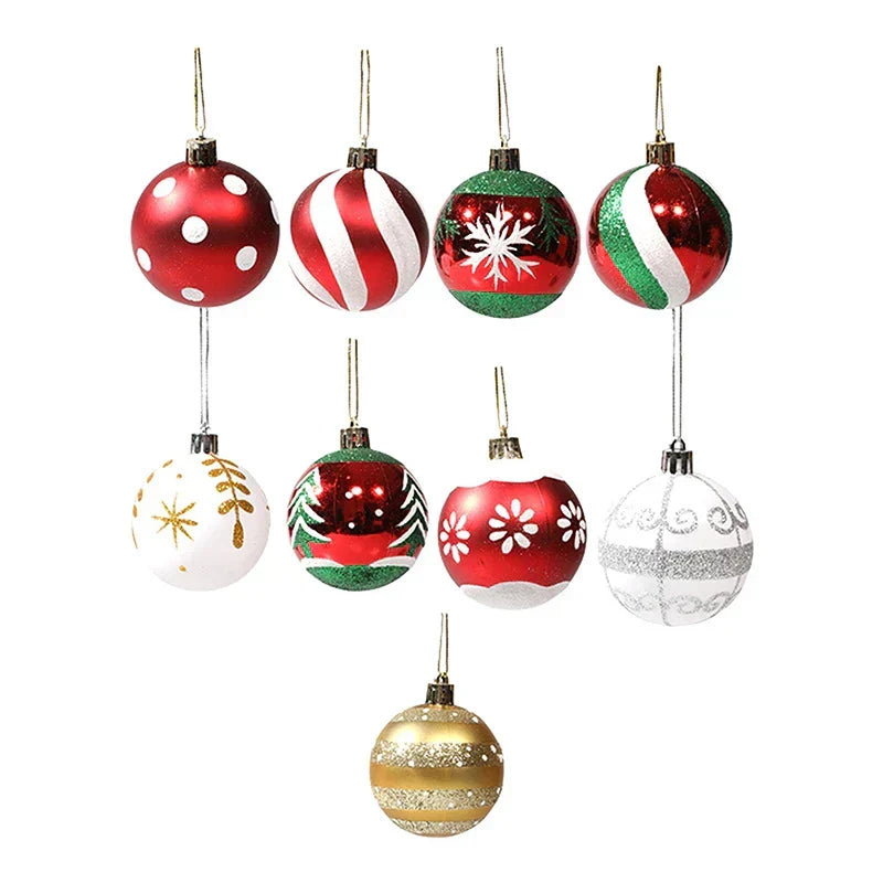 Elegant Snowflake Christmas Baubles Set – High-quality Christmas ornaments in red, white and gold, perfect for festive tree decoration at Christmas | Kalsten
