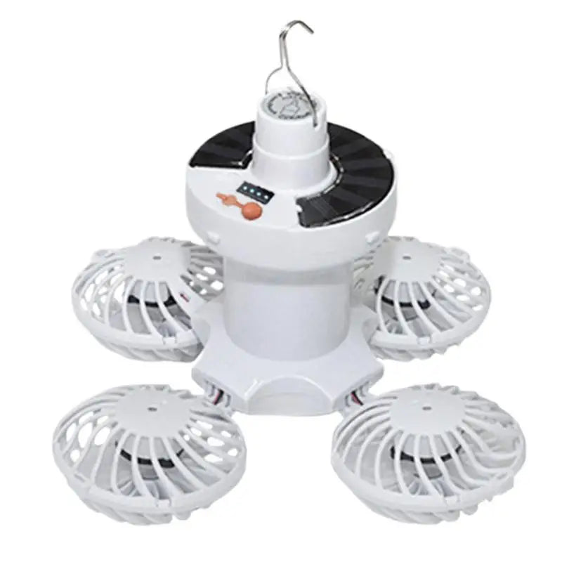 Kalsten | Ventolux Solar Camping Lamp with Fan | Foldable & Portable | 3 Wind Levels & LED Lighting | For Tent, Terrace & Outdoor