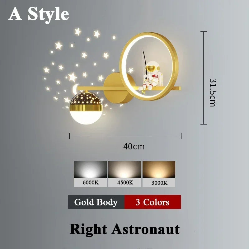 Astronaut Star Projector Wall Lamp for Children's Living Room | Kalsten