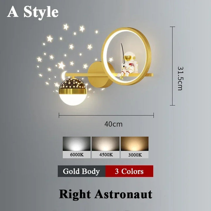 Astronaut Star Projector Wall Lamp for Children's Living Room | Kalsten
