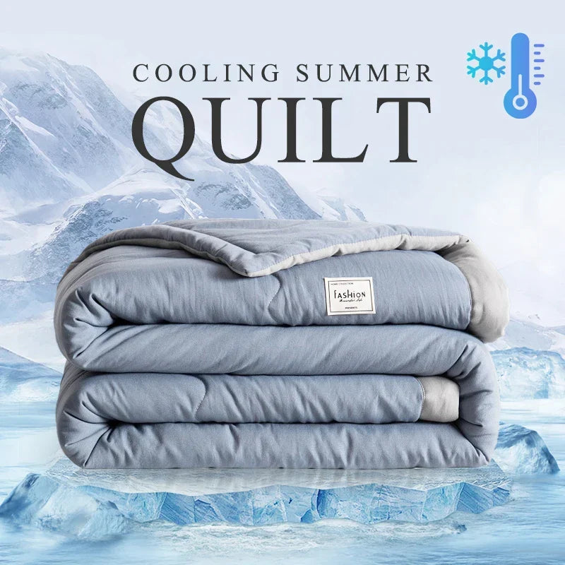 2024 Japanese Cotton-Polyester Summer Quilt – Lightweight, Washable, Skin-Friendly Solid Color Quilt | Kalsten
