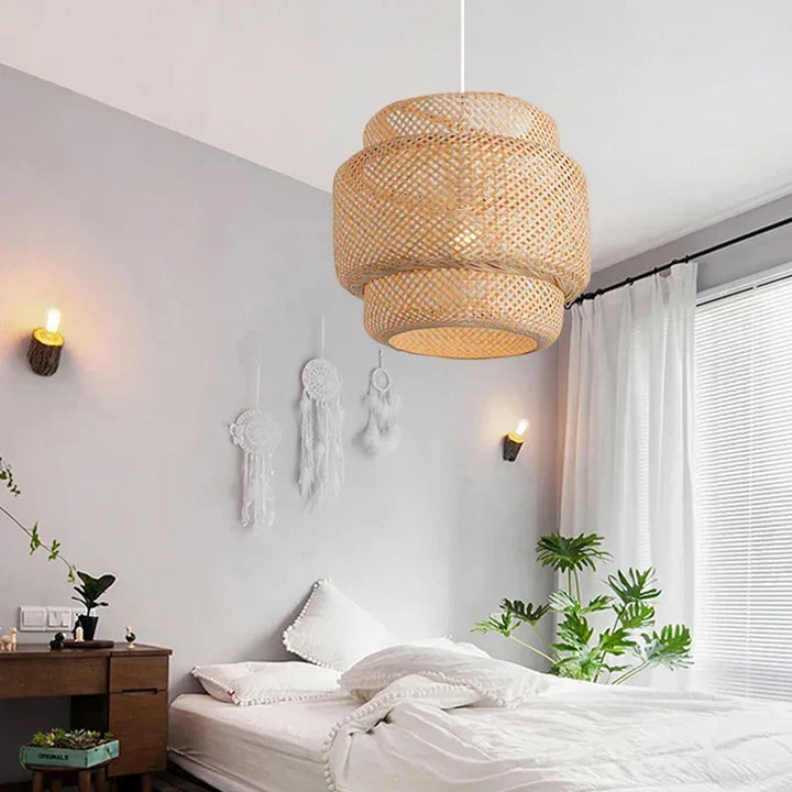 30cm Modern Bamboo Pendant Light - Handcrafted Elegance for Rustic Charm | Kalsten