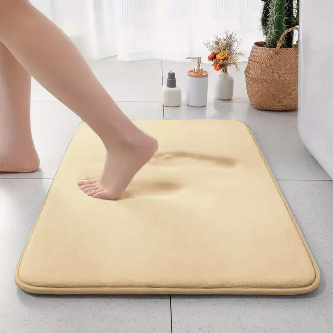 Kalsten | Thick Plain Non-Slip Bath Mat made of Flannel with Absorbent Capacity