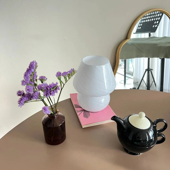 Murano Table Lamp - Unique Glass Mushroom Desk Lamp for Magical Atmosphere Kalsten