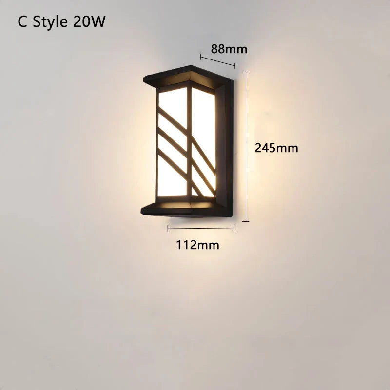 Modern LED Outdoor Wall Lamp with Motion Sensor - Waterproof Porch Light, Outdoor Lighting Fixture | Kalsten