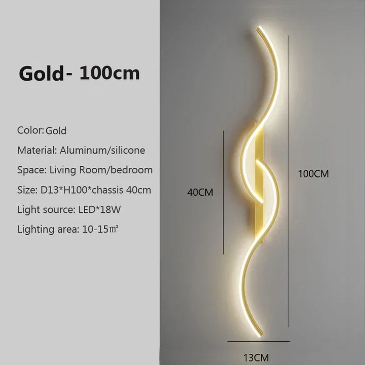 Modern LED Wall Lamp – Contemporary Wall Sconce for Living Room, Bedroom, Dining Room, and Hallway – Up & Down Lighting, Dimmable, Touch Switch, Indoor Home Decoration | Kalsten
