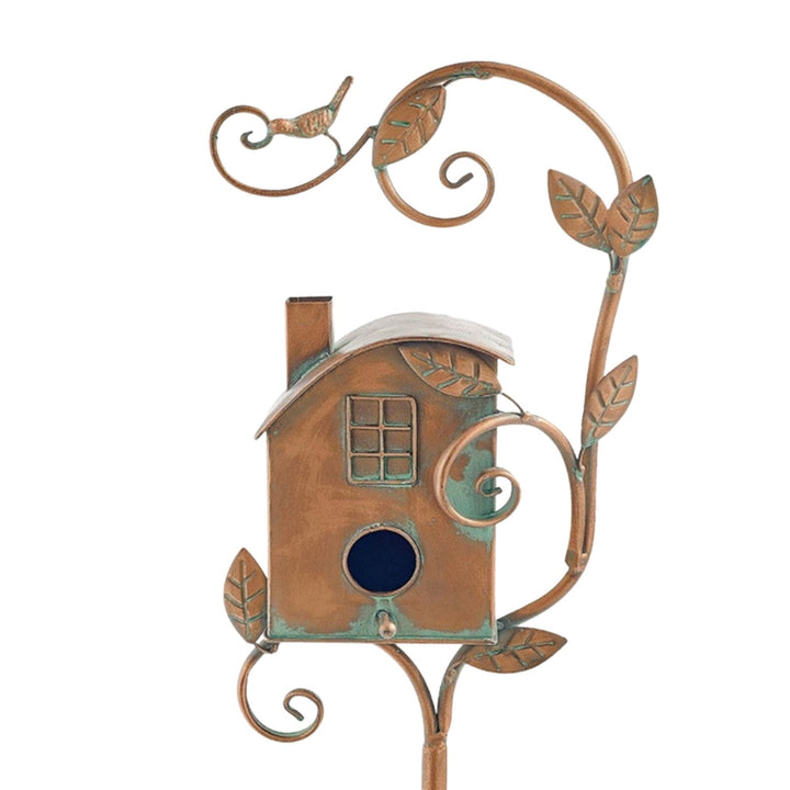 Kalsten | Metal Art Birdhouse on Garden Stake - FeatherNest