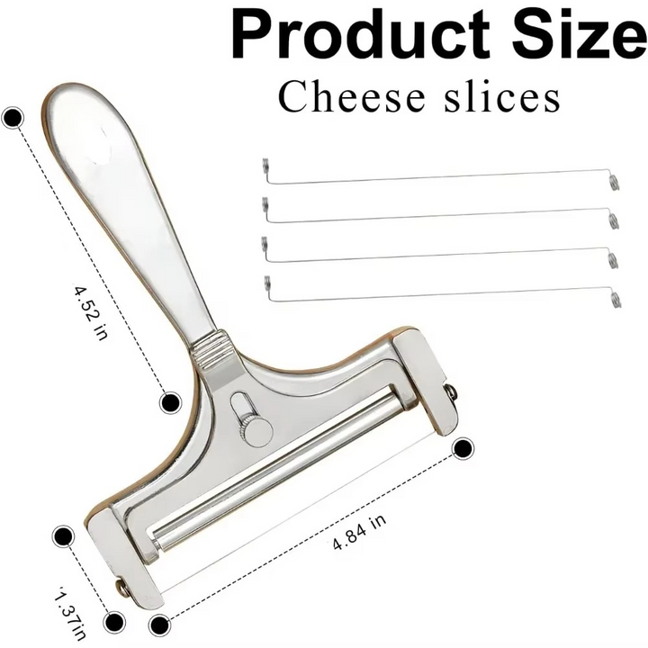 Kalsten | Premium Stainless Steel Cheese Slicer with Adjustable Thickness & Extra Wires