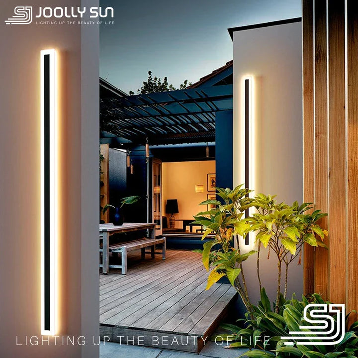 JoollySun LED Wall Lamp: Modern Outdoor Long Strip Sconce | Kalsten