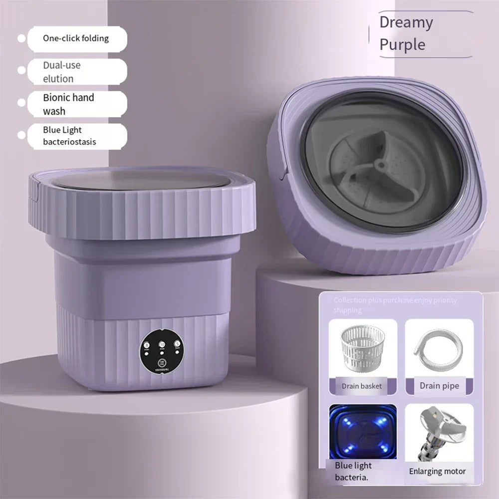 Compact Folding Ultrasonic Travel Laundry Washing Machine | Kalsten