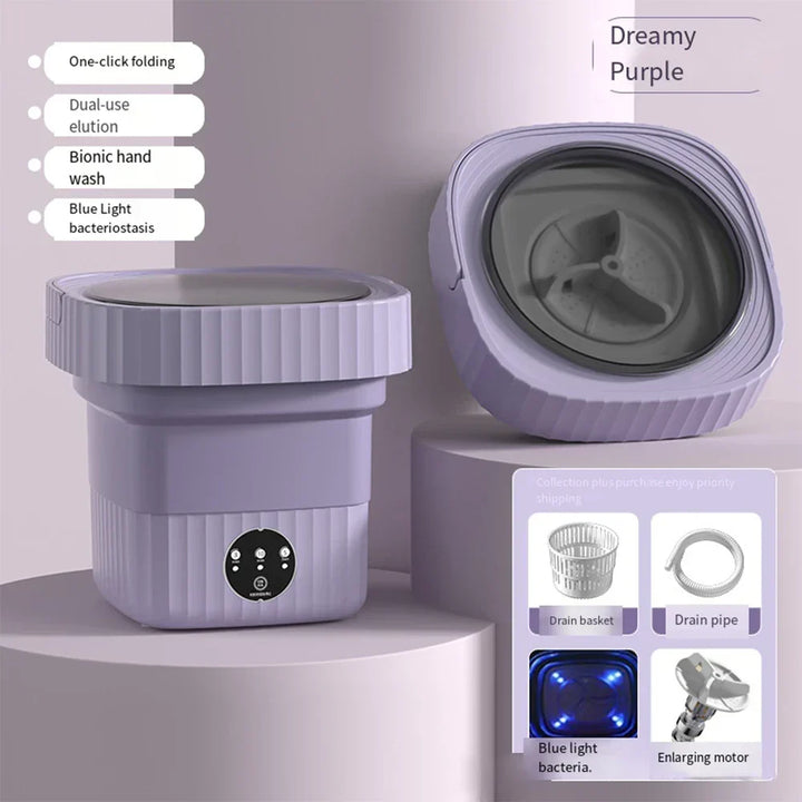 Compact Folding Ultrasonic Travel Laundry Washing Machine | Kalsten