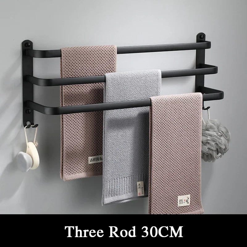 Fixed towel rail - Black Aluminum | Screw mounting Karnz