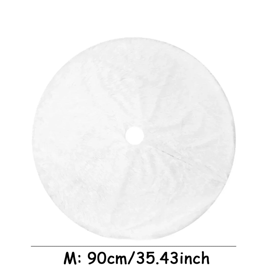 Plush Faux Fur White Christmas Tree Skirt | Kalsten