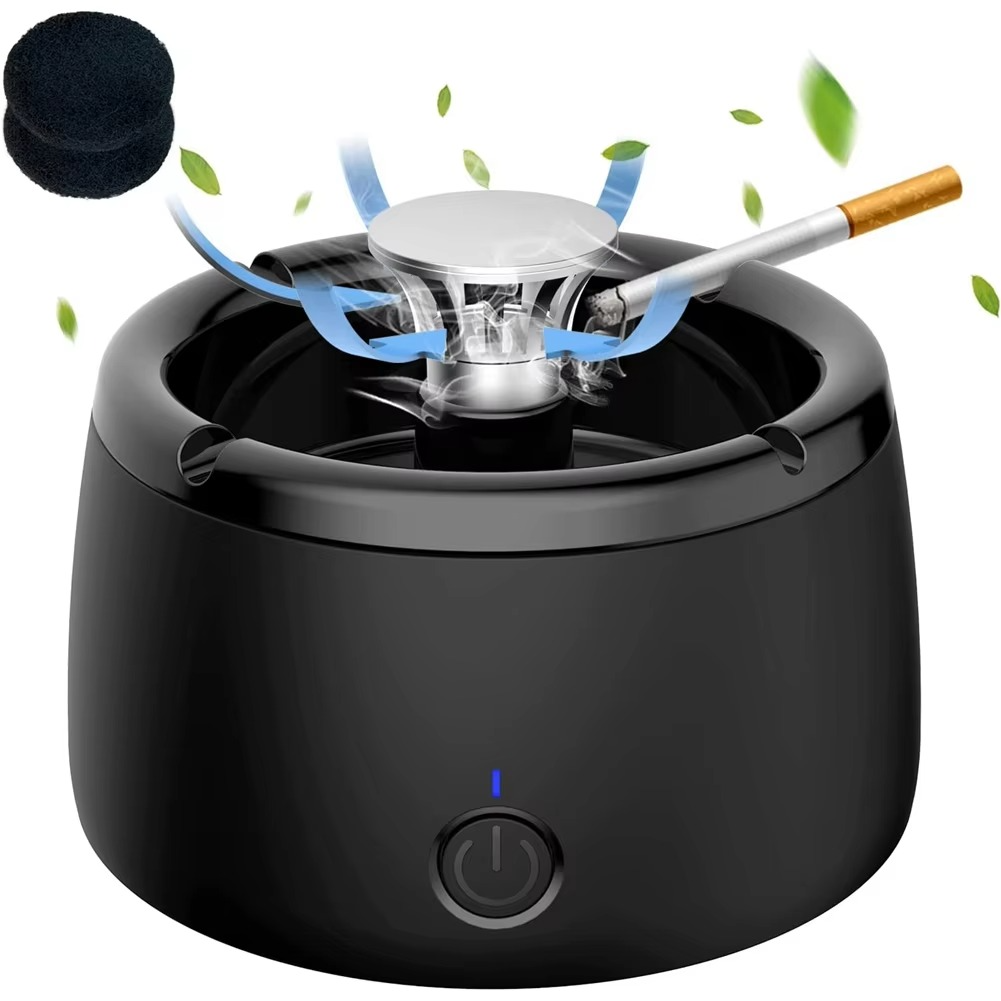 Kalsten | Rechargeable Smokeless Ashtray for Home, Office, Car or Outdoor Use – Black