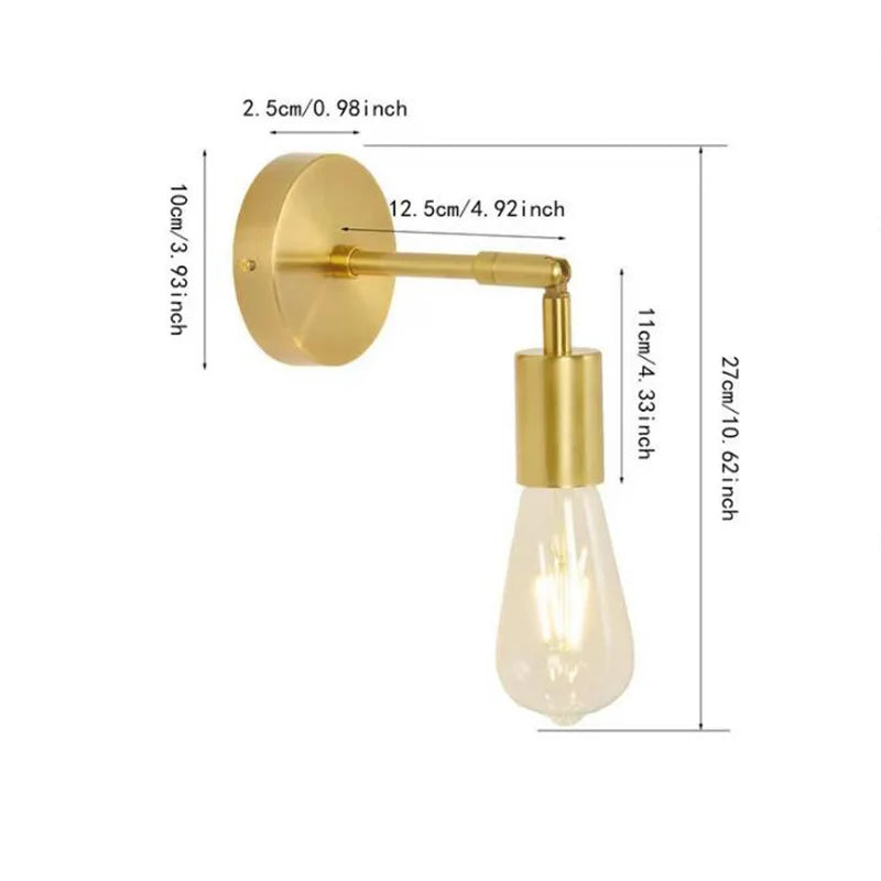 Modern Nordic Wall Light – Vintage Industrial E27 Bedside Sconce for Bedroom, Living Room, Kitchen, and Dining Room | Kalsten
