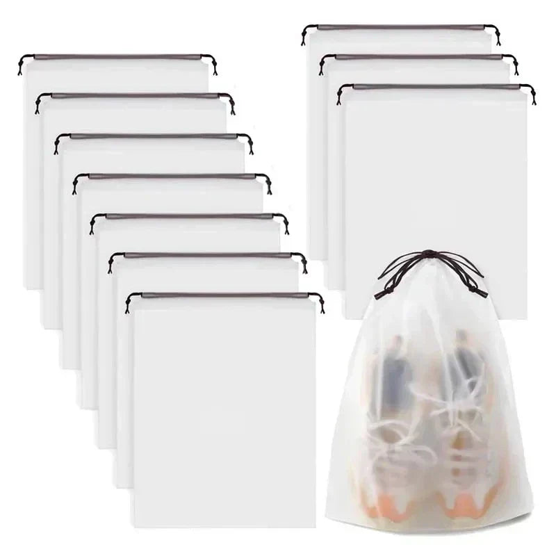Kalsten | Travix Shoe Bag Set | Waterproof & Transparent | Pack of 10 | For Travel & Everyday Use