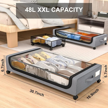 BowLift | Under-bed storage stackable rolling box organizer