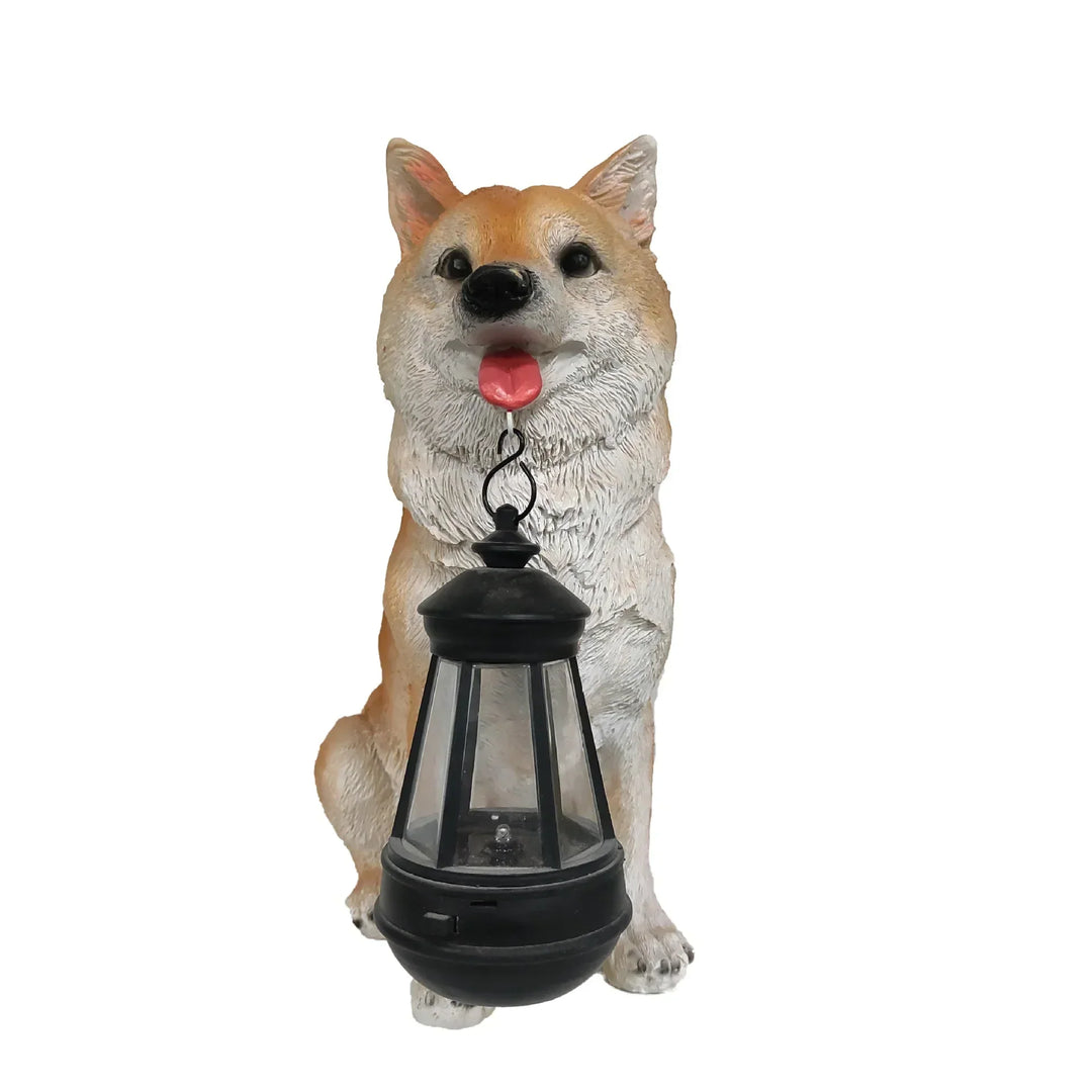Kalsten | Solar-Powered Outdoor Resin Dog Statue Lamp