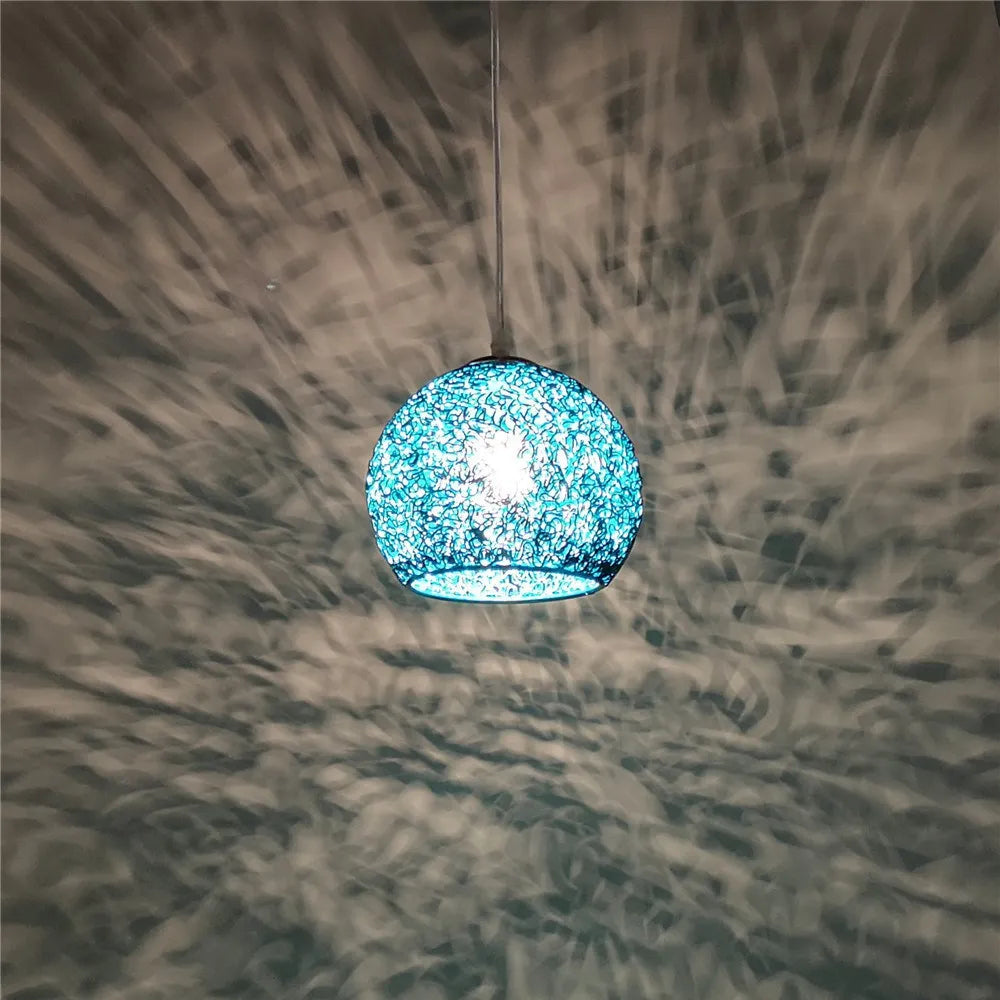 Modern Colorful Round Pendant Light – E27 LED Hanging Lamp for Bedroom, Living Room, Cafe, and Restaurant | Kalsten
