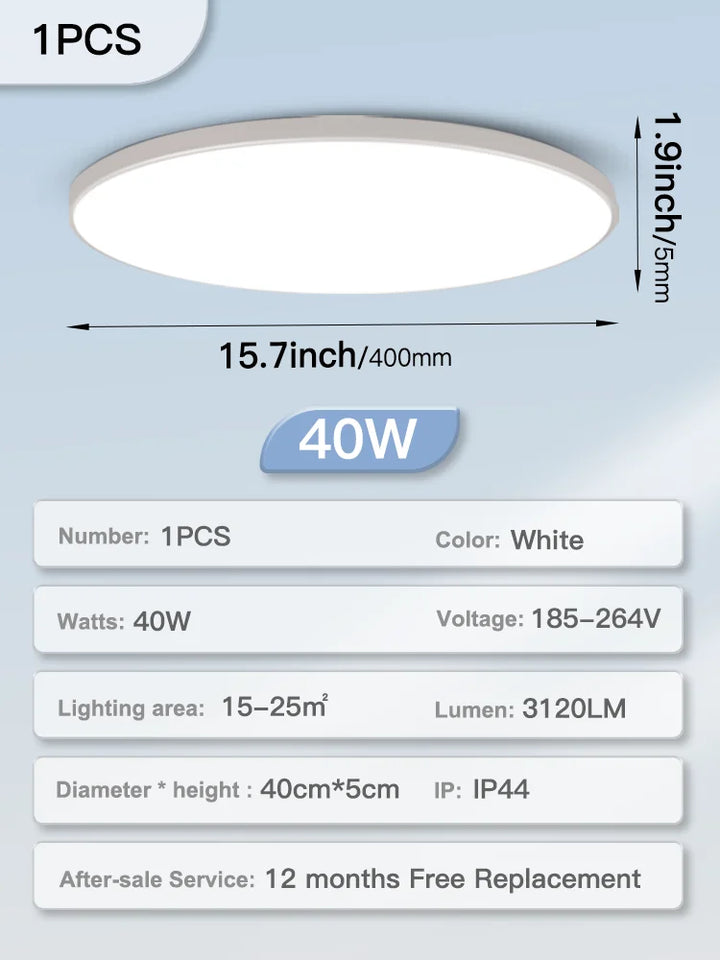 Modern LED Ceiling Light – Energy-Saving Panel Lamp for Kitchen, Bedroom, Living Room, and Corridor | Kalsten