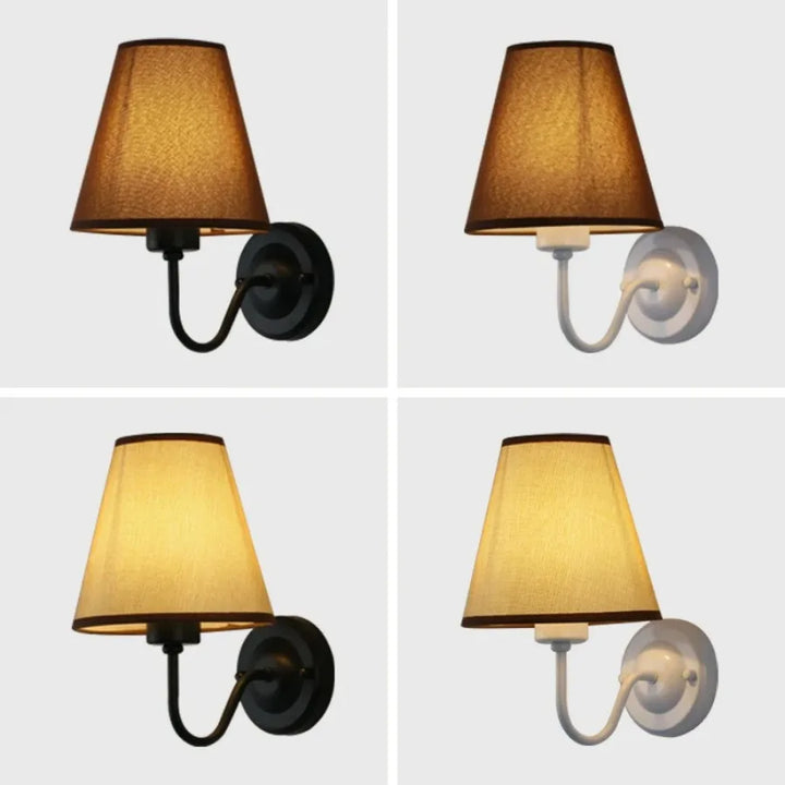 Modern LED Fabric Wall Lamp – E27 Retro Wall Lighting for Bedroom, Living Room, Hotel, and Dining Room | Kalsten