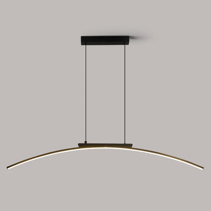 Modern Contemporary LED Dining Room Pendant Light | Sleek Arc Hanging Lamp, Adjustable Brightness | Kalsten