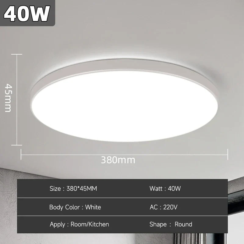 Modern LED Ceiling Lamp – 18W/30W/40W/72W Round Ceiling Light for Living Room, Bedroom, Kitchen, and Bathroom | Kalsten