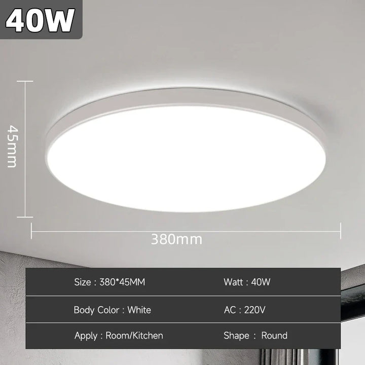 Modern LED Ceiling Lamp – 18W/30W/40W/72W Round Ceiling Light for Living Room, Bedroom, Kitchen, and Bathroom | Kalsten