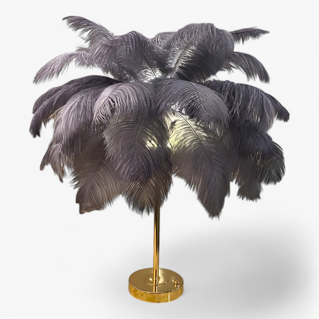 FeatherGlow | Table lamp with touch control - LED with feathers for weddings and room decoration | Kalsten