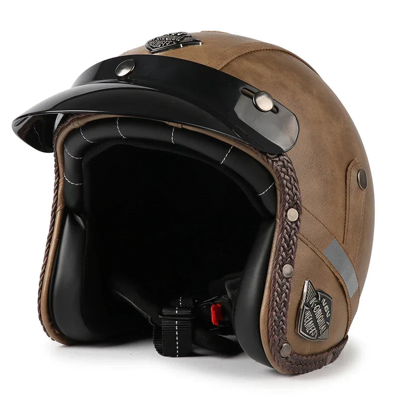 BowLift | Retro Motorcycle Helmet – Kael – (Open Face 3/4)