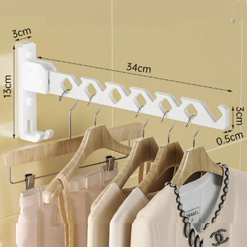 Foldable Wall-Mounted Clothing Rack