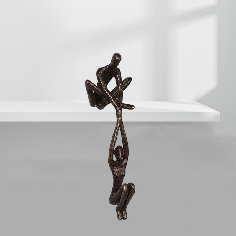 Verbindo Decorative Figure Polystone Black Modern Sculpture 20 cm | Kalsten
