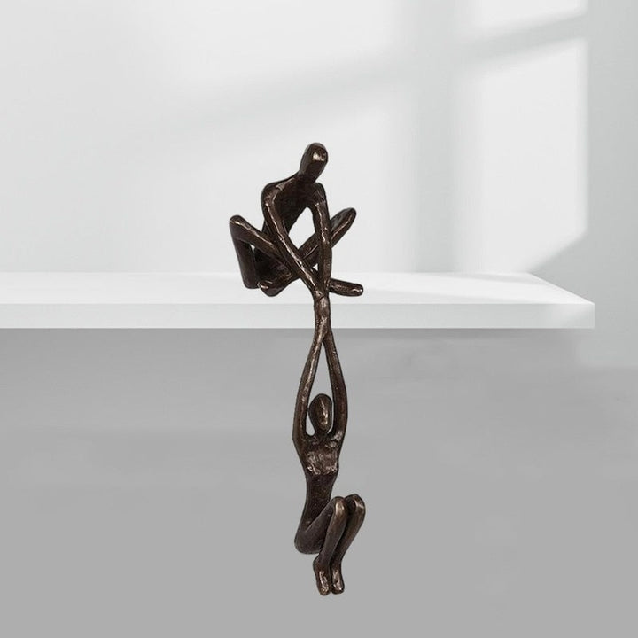 Verbindo Decorative Figure Polystone Black Modern Sculpture 20 cm | Kalsten