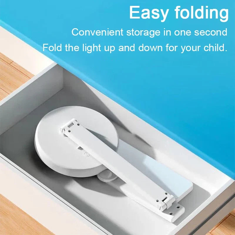 LED Clock Table Lamp – Dimmable, Foldable, and USB Rechargeable Desk Lamp for Eye Protection | Kalsten