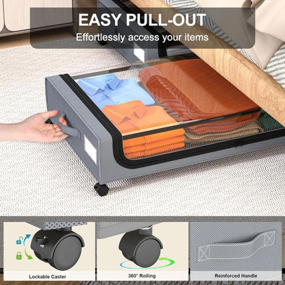 Under-bed storage Stackable wheeled box Organizer | Karnz