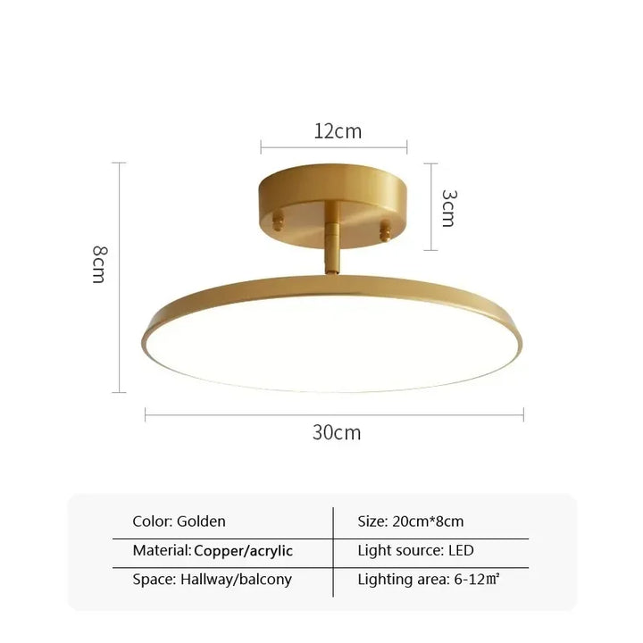 Modern Rotatable LED Ceiling Light – Black and Gold Minimalist Design for Multi-Room Illumination (1-Way, 10-15 sq m Coverage) | Kalsten