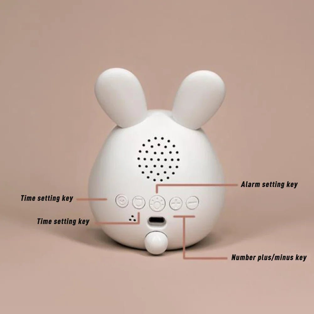 Rabbit-Shaped Kids' Alarm Clock with LED Night Light - BunniGlow | Kalsten