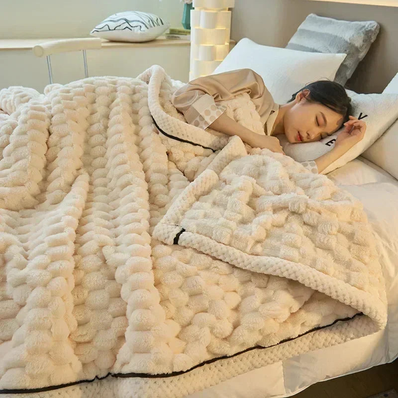 Cozy autumn flannel blanket