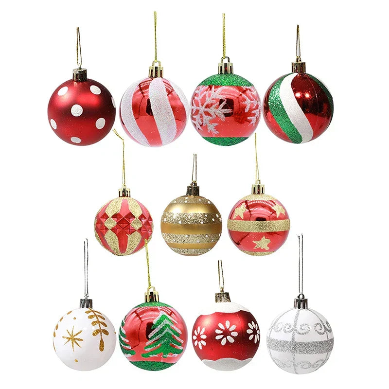 Elegant Snowflake Christmas Baubles Set – High-quality Christmas ornaments in red, white and gold, perfect for festive tree decoration at Christmas | Kalsten