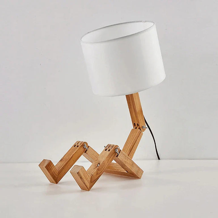 Playful Robot Table Lamp - made of Sustainable Wood for Creative Spaces Kalsten