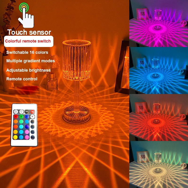 Diamond Glow Acrylic Touch Table Night Lamp | Kalsten