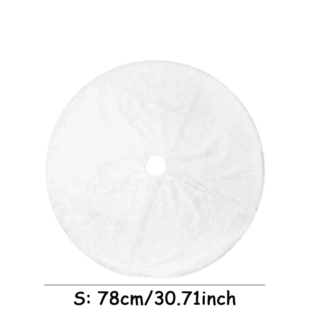 Plush Faux Fur White Christmas Tree Skirt | Kalsten